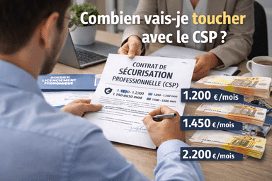 Personne de dos acceptant un Contrat de Sécurisation Professionnelle après licenciement économique