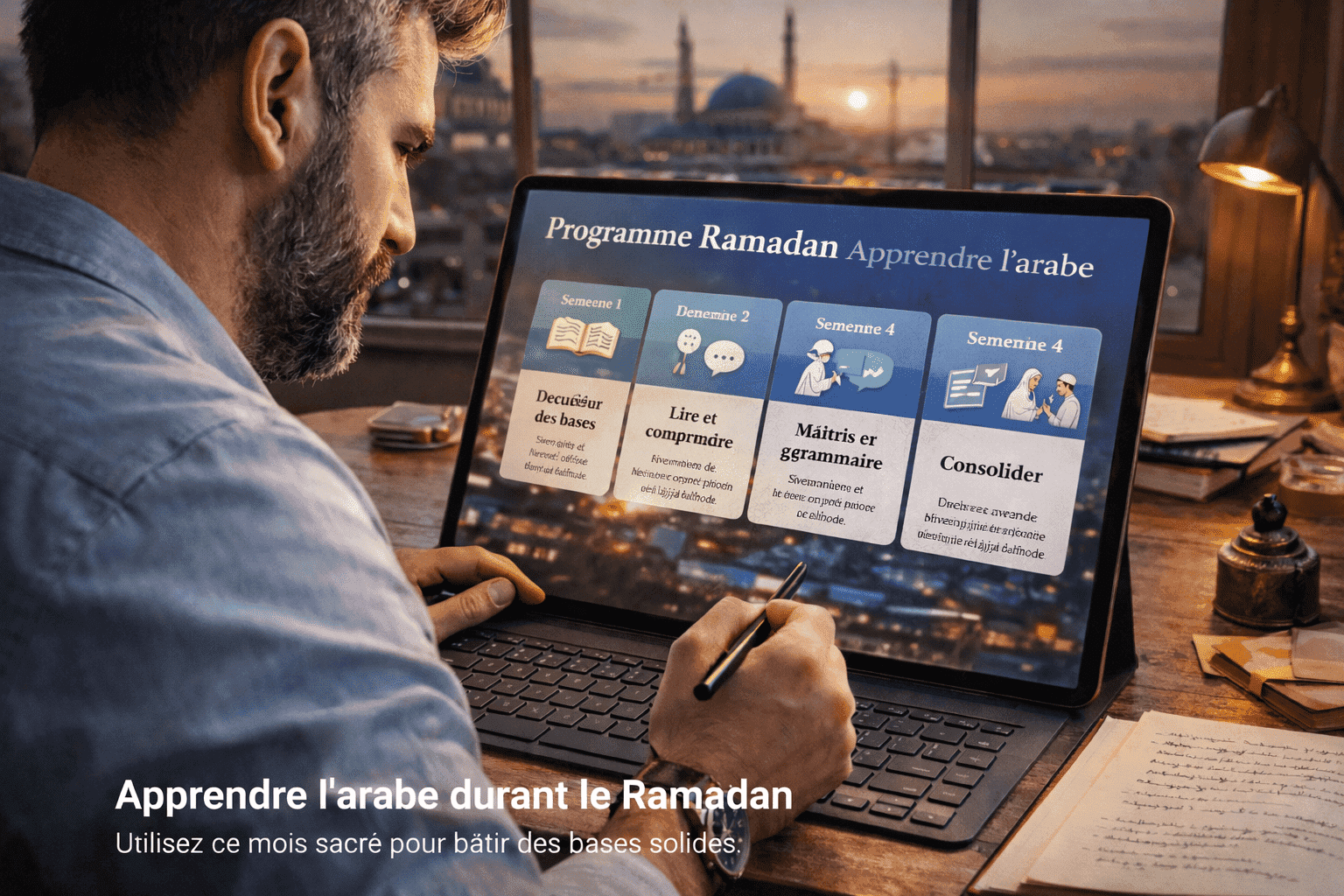 Programme structuré pour apprendre l’arabe pendant le Ramadan dans un environnement calme et moderne
