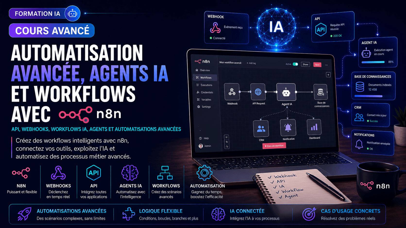 Automatisation avancée, agents IA et workflows avec n8n